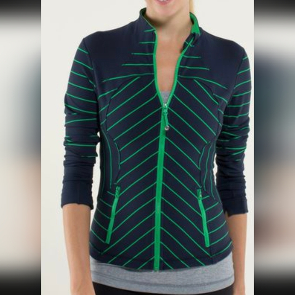 Lululemon Athletica Black and Green Striped Jacket